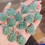  Mặt Dây Chuyền Di Lặc Cẩm Thạch Bọc Bạc Cho Bé 