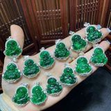  Mặt Dây Chuyền Di Lặc Đá Sơn Thuỷ Bọc Bạc 