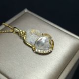  Mặt Dây Chuyền Tỳ Hưu Thạch Anh Trắng Bọc Vàng 10k 