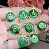 Mặt Đeo Đồng Điếu Bình An ngọc Jade Sơn Thủy 
