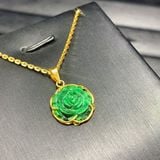  Mặt Đeo Dây Hoa Mẫu Đơn Sơn Thủy Bọc Vàng 10k 