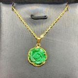  Mặt Đeo Dây Hoa Mẫu Đơn Sơn Thủy Bọc Vàng 10k 