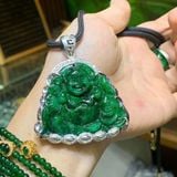  Mặt Dây Chuyền Phật Di Lặc Sơn Thủy Bọc Bạc 
