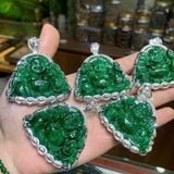  Mặt Dây Chuyền Phật Di Lặc Sơn Thủy Bọc Bạc 