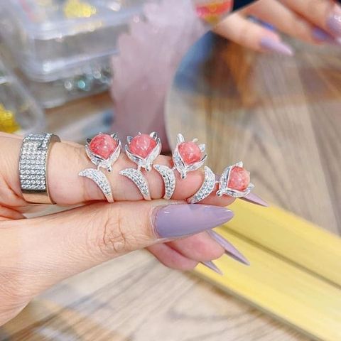 Nhẫn Hồ Ly Baby Bạc Đá Tự Nhiên