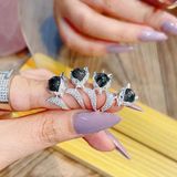  Nhẫn Hồ Ly Baby Bạc Đá Tự Nhiên 