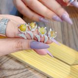  Nhẫn Hồ Ly Baby Bạc Đá Tự Nhiên 