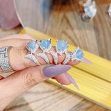 Nhẫn Hồ Ly Baby Bạc Đá Tự Nhiên 