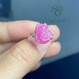  Nhẫn Hồ Ly Đá Ruby Bọc Bạc 