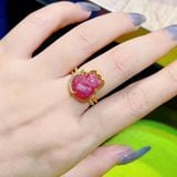  Nhẫn Hồ Ly Đá Ruby Bọc Vàng 10k 