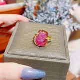  Nhẫn Hồ Ly Đá Ruby Bọc Vàng 10k 