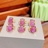  Nhẫn Hồ Ly Đá Ruby Bọc Vàng 10k 