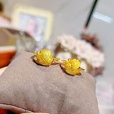  Nhẫn Hồ Ly Thạch Anh Tóc Vàng Bọc Vàng 10k 
