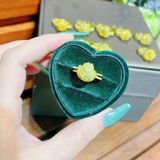  Nhẫn Hồ Ly Thạch Anh Tóc Vàng Bọc Vàng 10k 