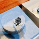  Nhẫn Hồ Ly Thạch Anh Tóc Đen Bọc Bạc 