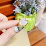  Nhẫn Hồ Ly Đá Moonstone Bọc Vàng 10k 
