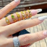  Nhẫn Kim Tiền Đính Đá Quý 