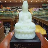  Tượng Quan Âm Ngọc Onyx trắng 25cm 