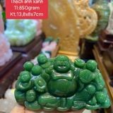  Tượng Di Lặc Ngũ Phúc Thạch Anh Xanh 850g 