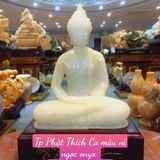  Tượng Thích Ca Ngọc Onyx trắng 26cm 