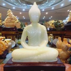 Tượng Thích Ca Ngọc Onyx trắng 26cm