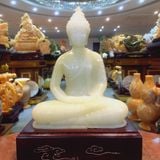  Tượng Thích Ca Ngọc Onyx trắng 26cm 