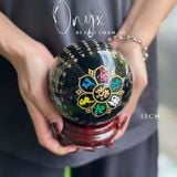  Quả Cầu Onyx Đen Chạm Kinh 