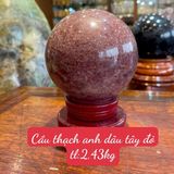 Quả Cầu Thạch Anh Dâu Tây Hồng 2,43kg 