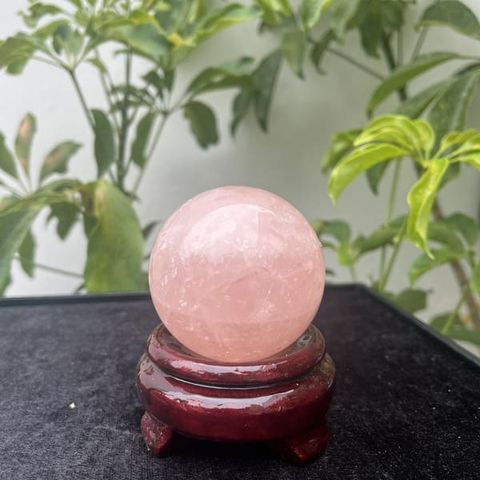 Quả Cầu Thạch Anh Hồng 6cm - Mang Lại May Mắn, Tình Yêu