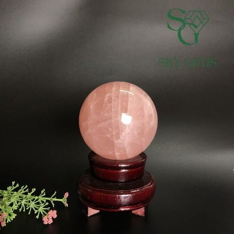 Quả Cầu Thạch Anh Hồng 550g