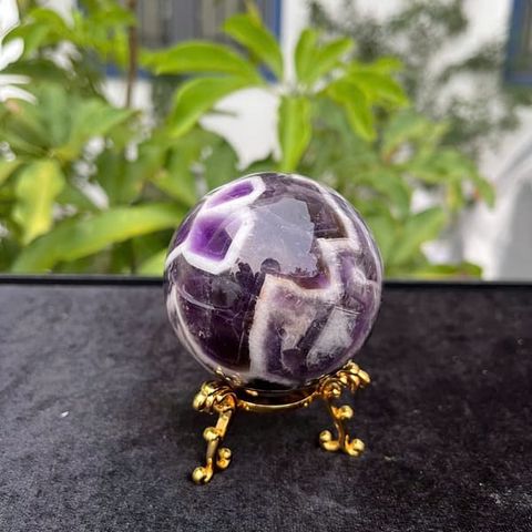 Quả Cầu Thạch Anh Tím Hoa Chanh 6.1cm