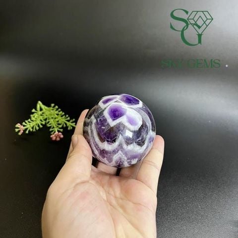  Quả Cầu Thạch Anh Tím hoa chanh 320g 