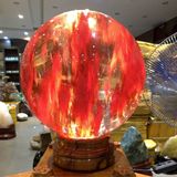  Quả Cầu Thủy Tinh Đỏ Núi Lửa Obsidian 13.6kg 