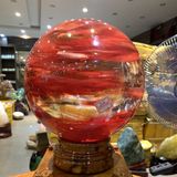  Quả Cầu Thủy Tinh Đỏ Núi Lửa Obsidian 13.6kg 