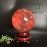  Quả Cầu Thuỷ Tinh Núi Lửa Huyết Đỏ Obsidian 1,68kg 