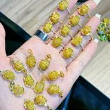  Set Trang Sức Tỳ Hưu Thạch Anh Tóc Vàng Bọc Vàng 