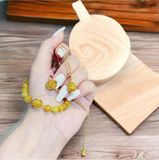  Set Trang Sức Tỳ Hưu Thạch Anh Tóc Vàng Bọc Vàng 