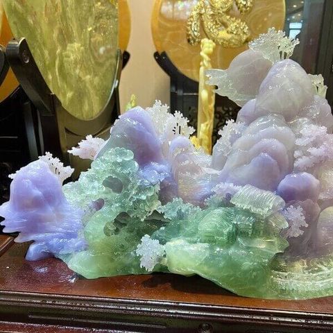 Tác Phẩm Sơn Thủy Hữu Tình Ngọc Fluorite