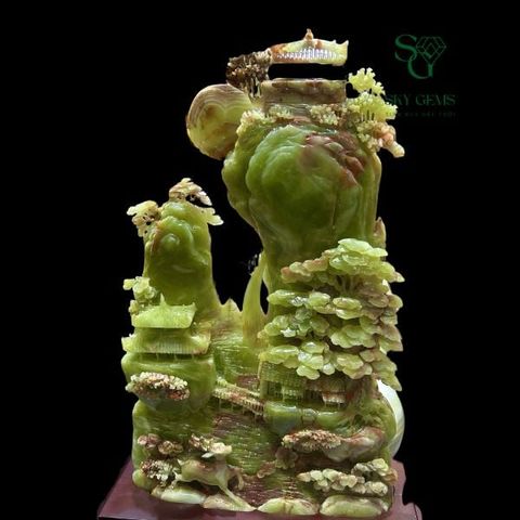 Chốn Bồng Lai Tiên Cảnh Ngọc Onyx 56x35cm