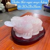  Tượng Thiềm Thừ ngọc Onyx Hồng 30cm 