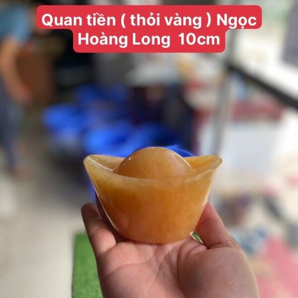  Thỏi vàng (quan tiền) ngọc Hoàng Long 10cm 