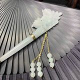  Trâm Cài Tóc Ngọc Jadeite Bọc Bạc Xi Vàng 