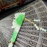  Trâm Cài Tóc Ngọc Jadeite Bọc Bạc Xi Vàng 
