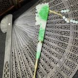  Trâm Cài Tóc Ngọc Jadeite Bọc Bạc Xi Vàng 