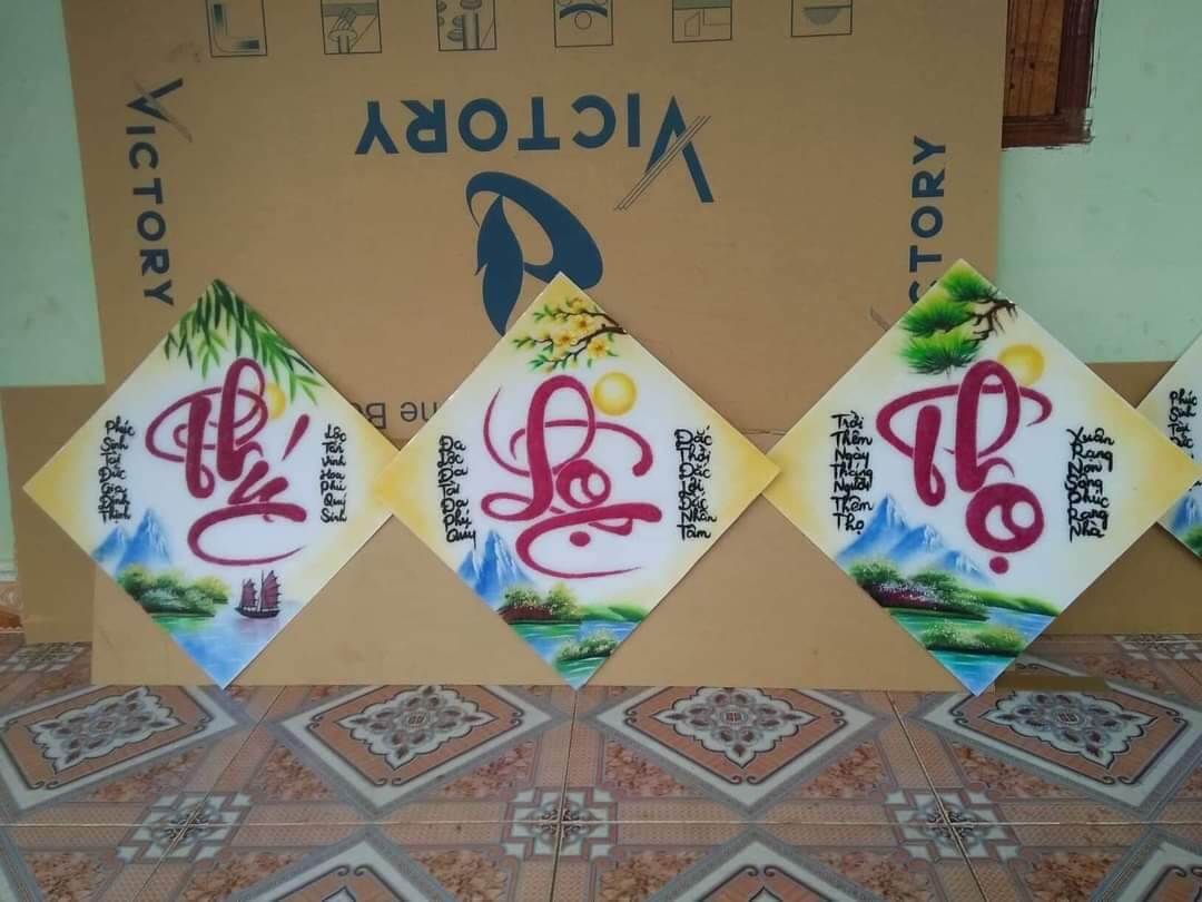  Tranh Đá Quý Chữ Phúc Lộc Thọ 