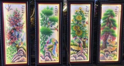 Tranh Đá Quý Xuân Hạ Thu Đông