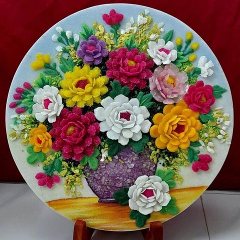 Tranh Đá Quý 3D Bình Hoa