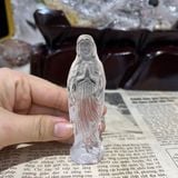  Tượng Đức Mẹ Maria Thạch Anh Trắng 10cm 