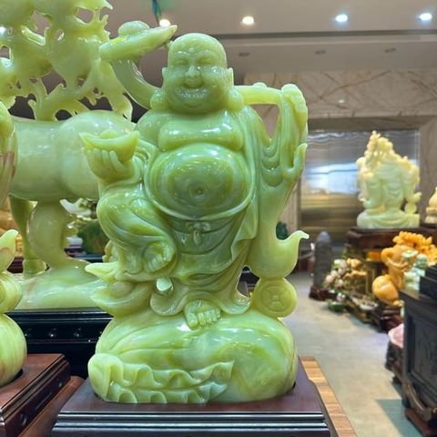 Tượng Phật Di Lặc Diệu Tướng Ngọc Onyx Xanh