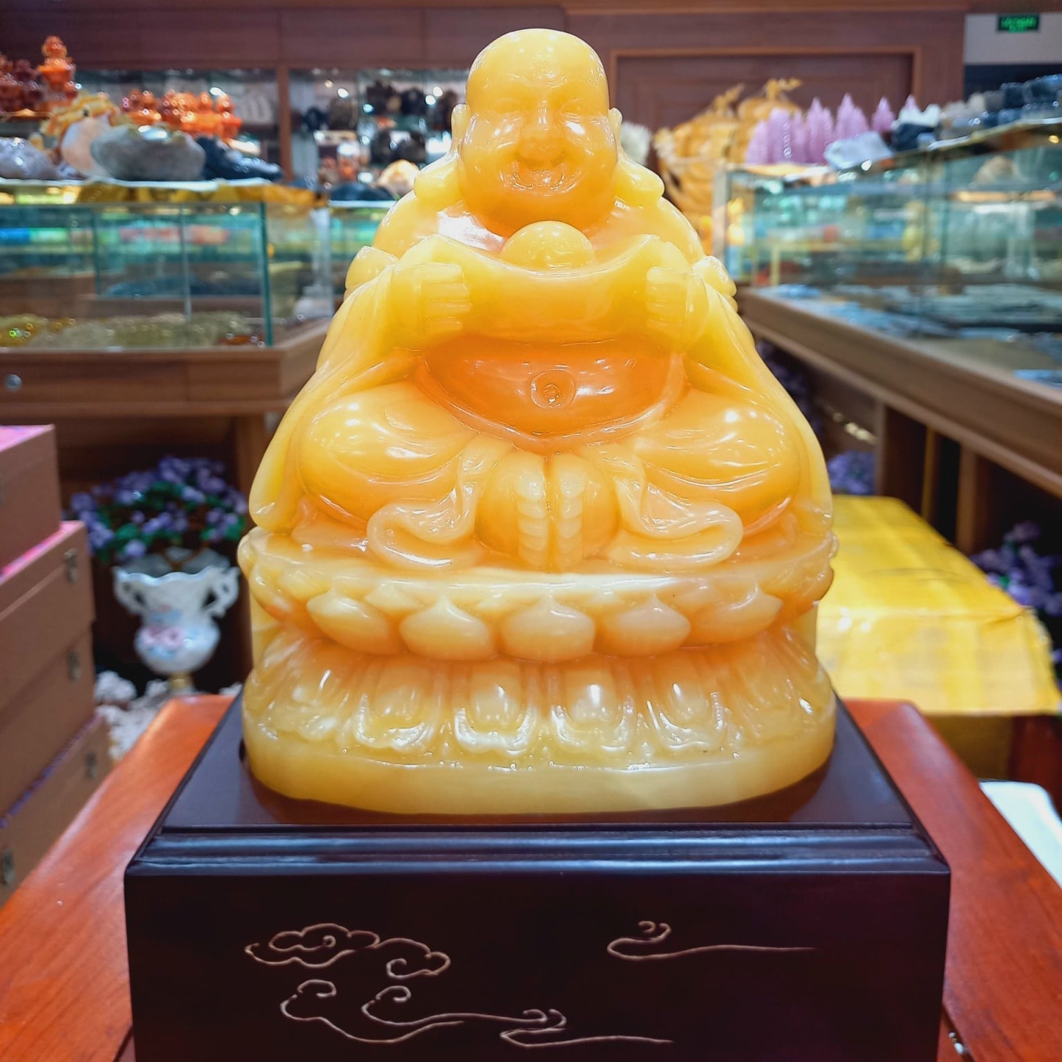 Tượng Di Lặc Ngọc Hoàng Long 22cm